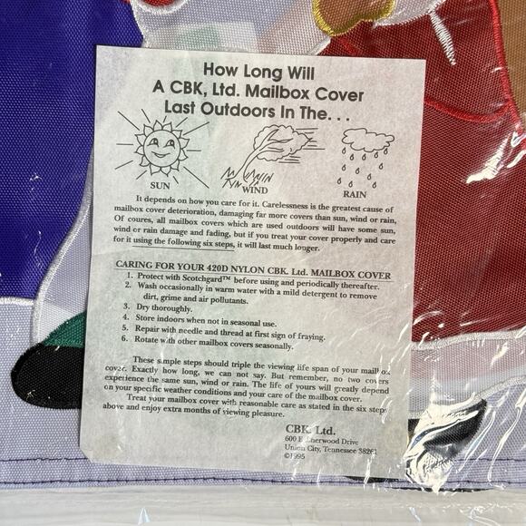 Vintage 1994 CBK Santa Mailbox Cover Christmas 18”x20” Nylon New Sealed - Picture 4 of 7